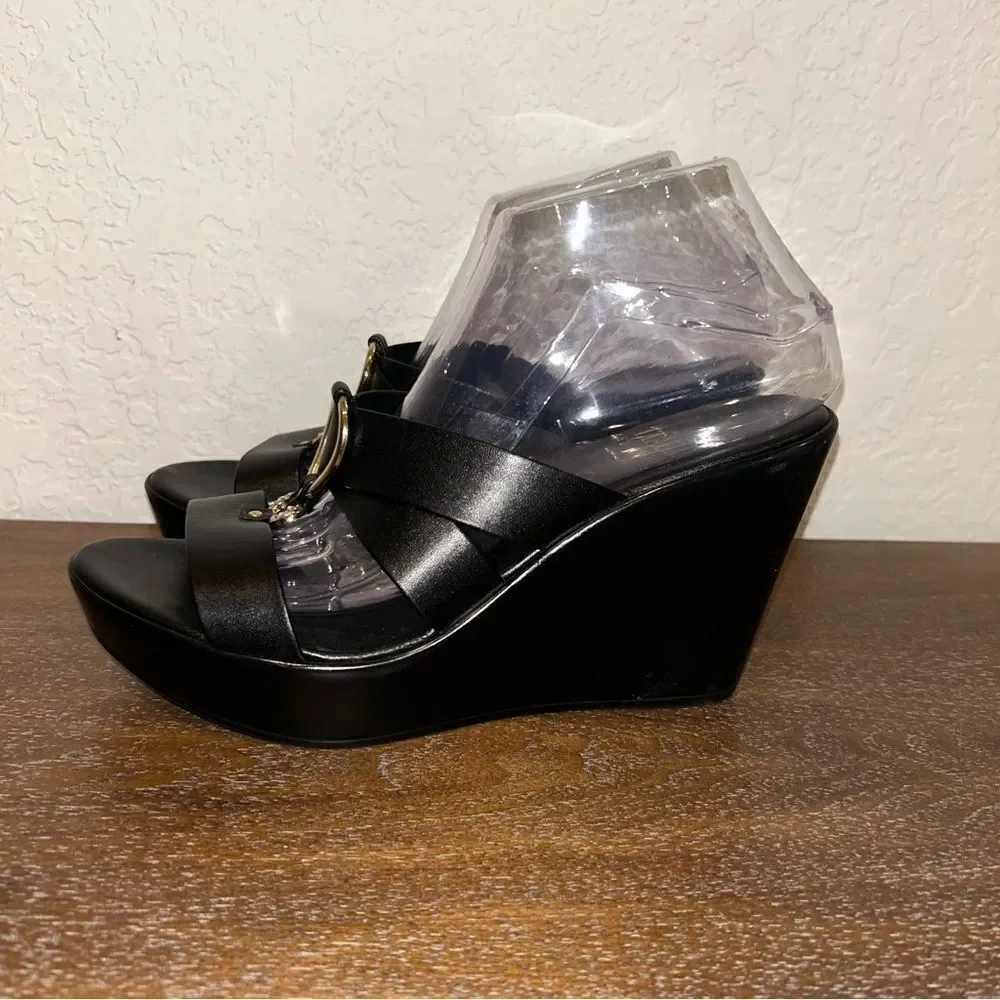 Italian Shoemakers Slip On slide Wedge Sandal Shoes